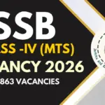 SSB MTS New Vacancy 2026