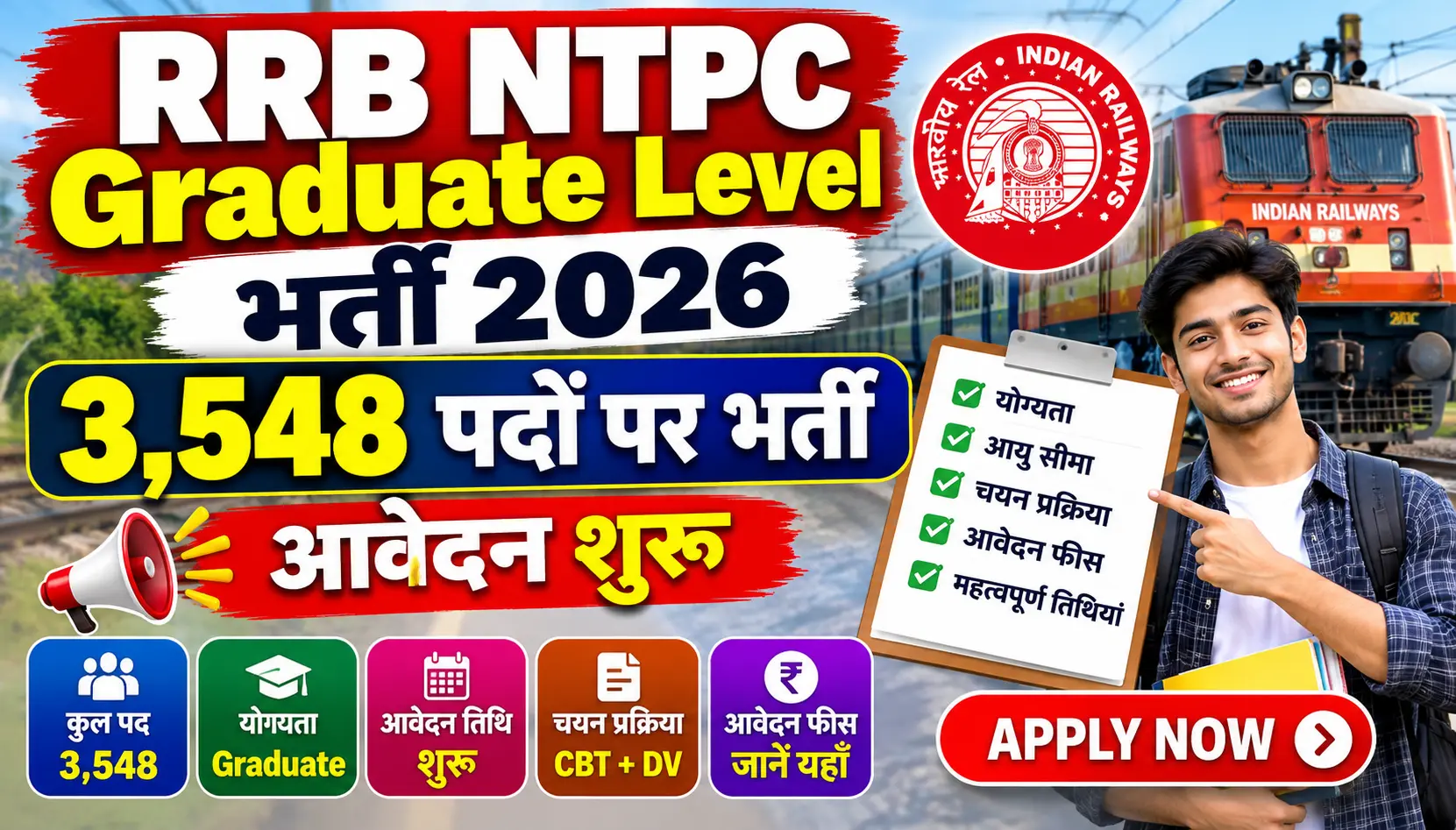 RRB NTPC Graduate Level Bharti 2026